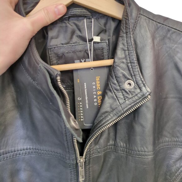 Isaac & David Real Leather Jacket Classic Vintage Style Zipper Clasp Men's 4XL - Picture 4 of 4